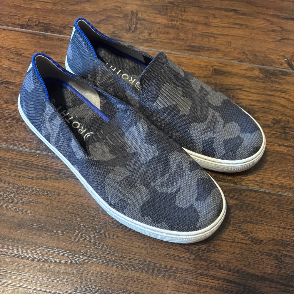 Rothy's Black and gray Camo Slip-On Loafers